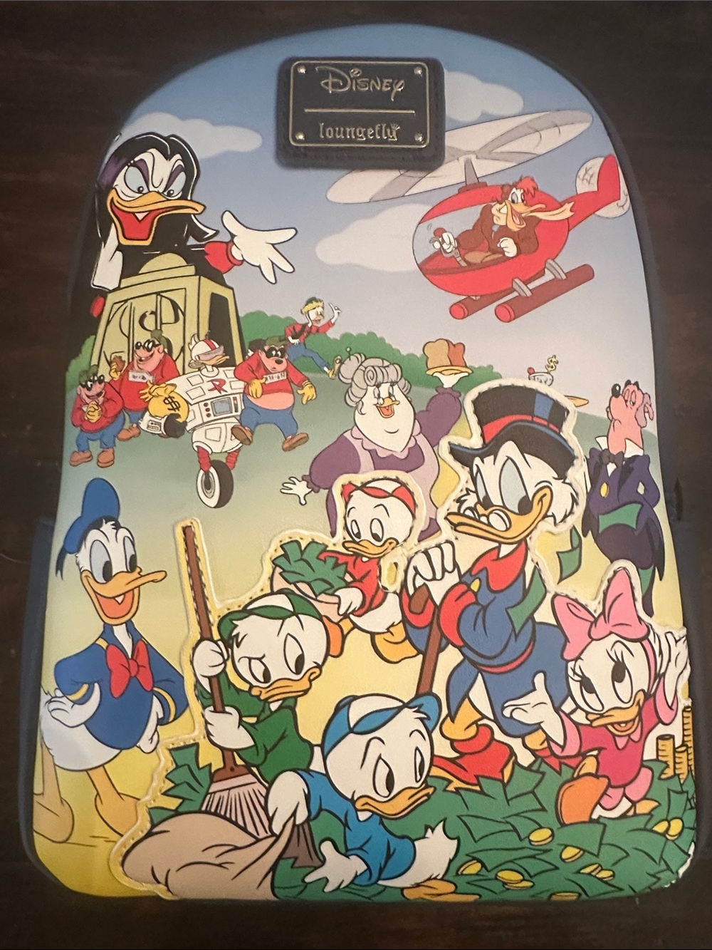 Loungefly DuckTales Cast Mini Backpack — Blue, Red, Yellow, Green, Black